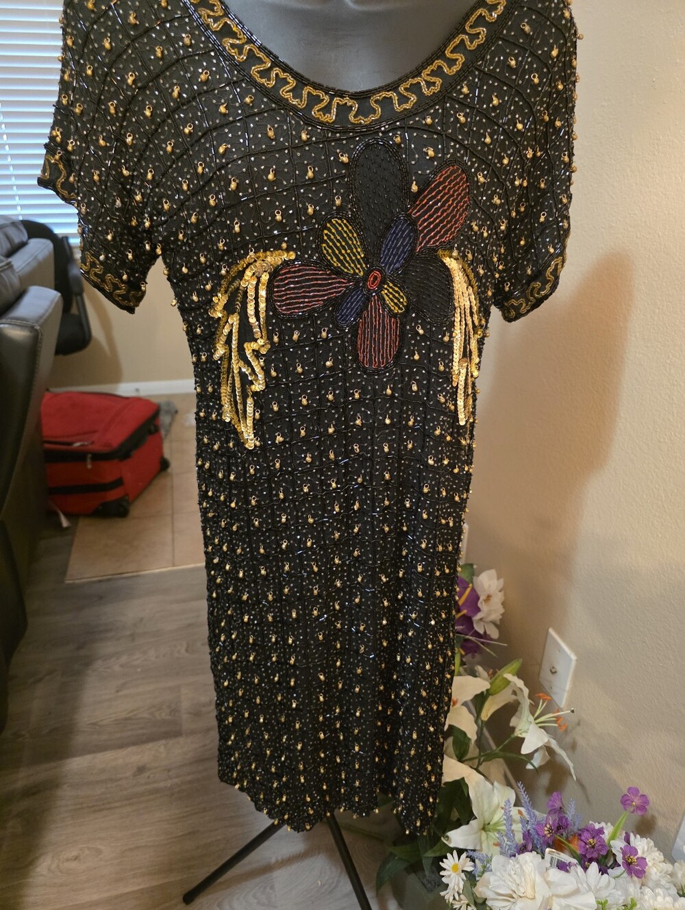 Jewel QeenFloral Short-Sleeve Dress